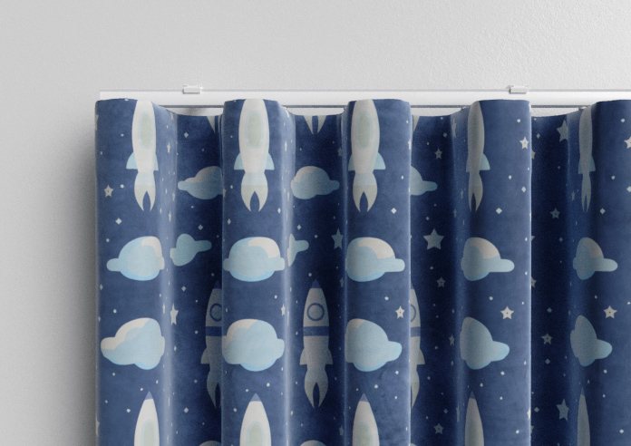 Blast Off, Celestial Blue - Made to Measure Curtains - Image 13